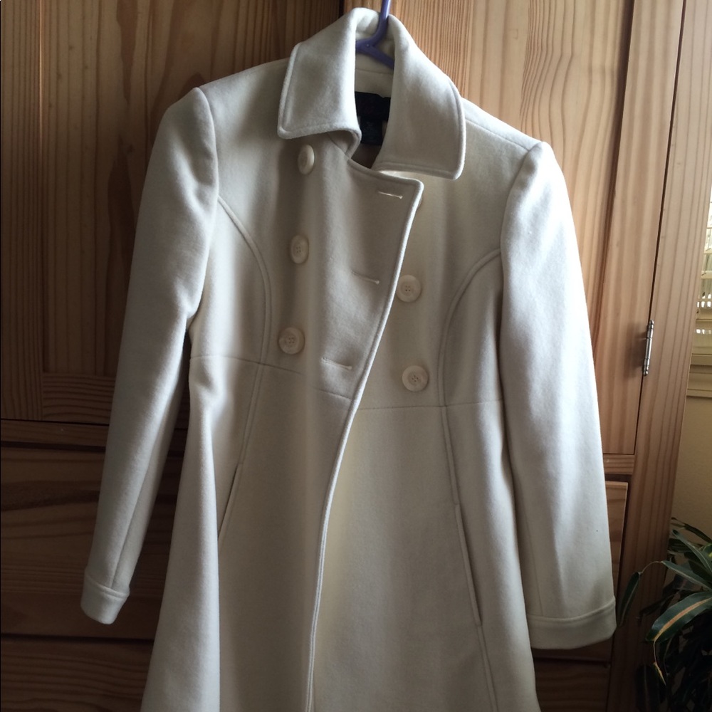 Winter white coat!  Super flattering fit!